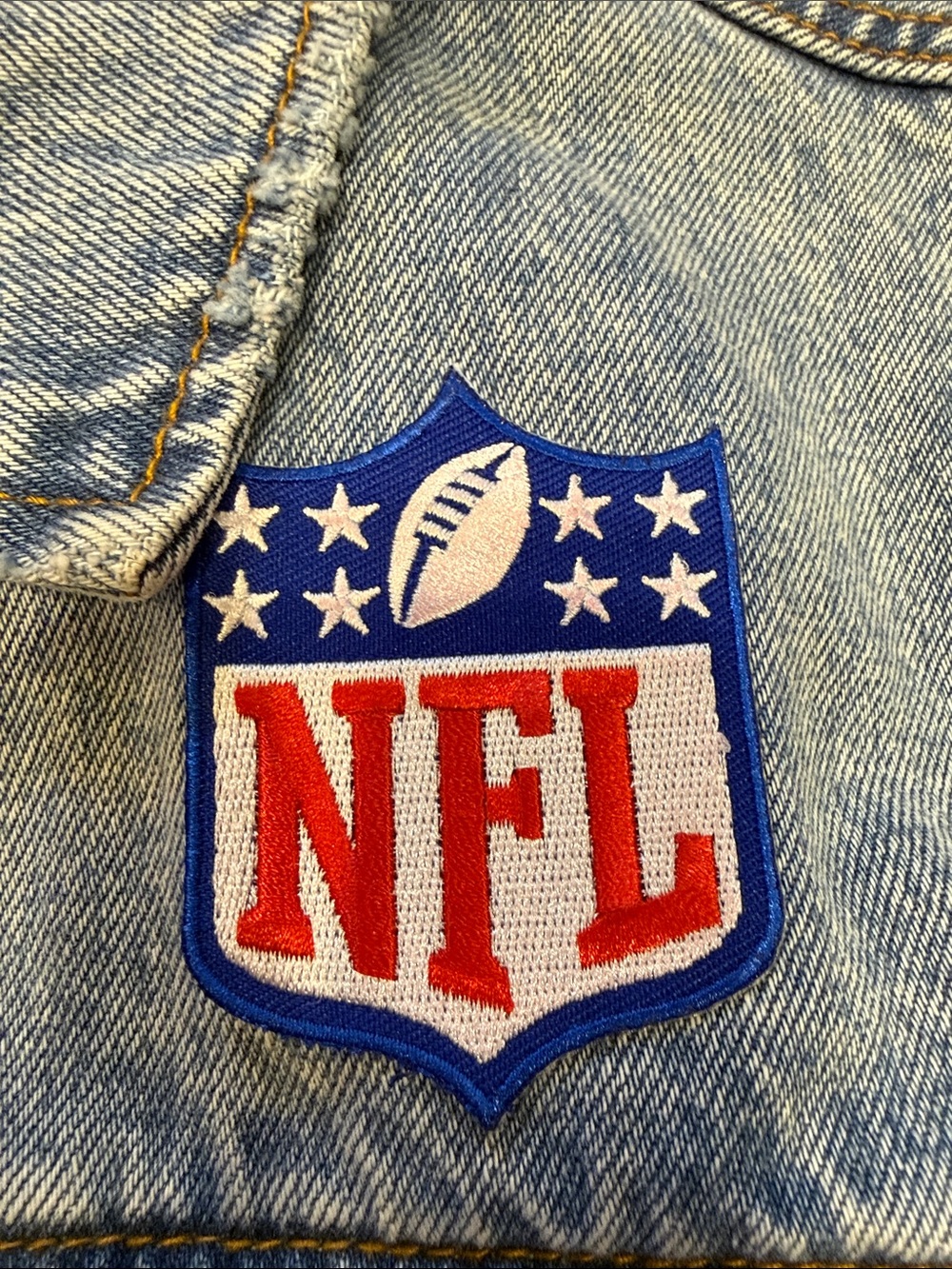 Atlanta Falcons NFL Football Forever 21 Denim Jean Jacket Size M - Picture 15 of 15